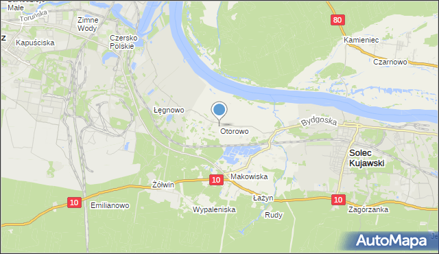 mapa Otorowo, Otorowo gmina Solec Kujawski na mapie Targeo